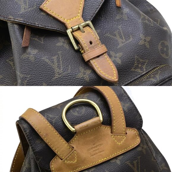LOUIS VUITTON Montsouris MM Backpack Bag Monogram Leather Brown M51136 77ED313 main image 11